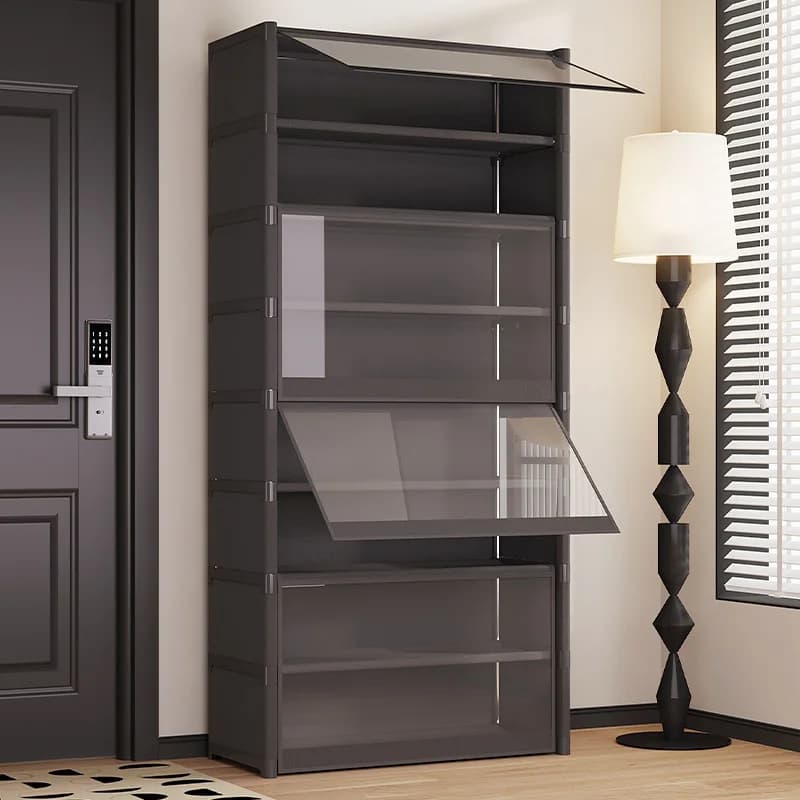 Staubdichtes und transparentes großes Schuhregal der Stufe 5-9, Schuhschrank, bietet Platz für 12–24 Paar Schuhe, Schuhregal-Organizer,