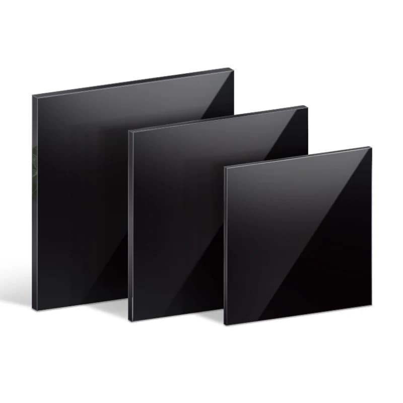 2 mm ~ 10 mm schwarze Acrylplatte, glänzendes reines schwarzes organisches Glas, Kunststoffplatte, organisches Glas, PMMA-Platte