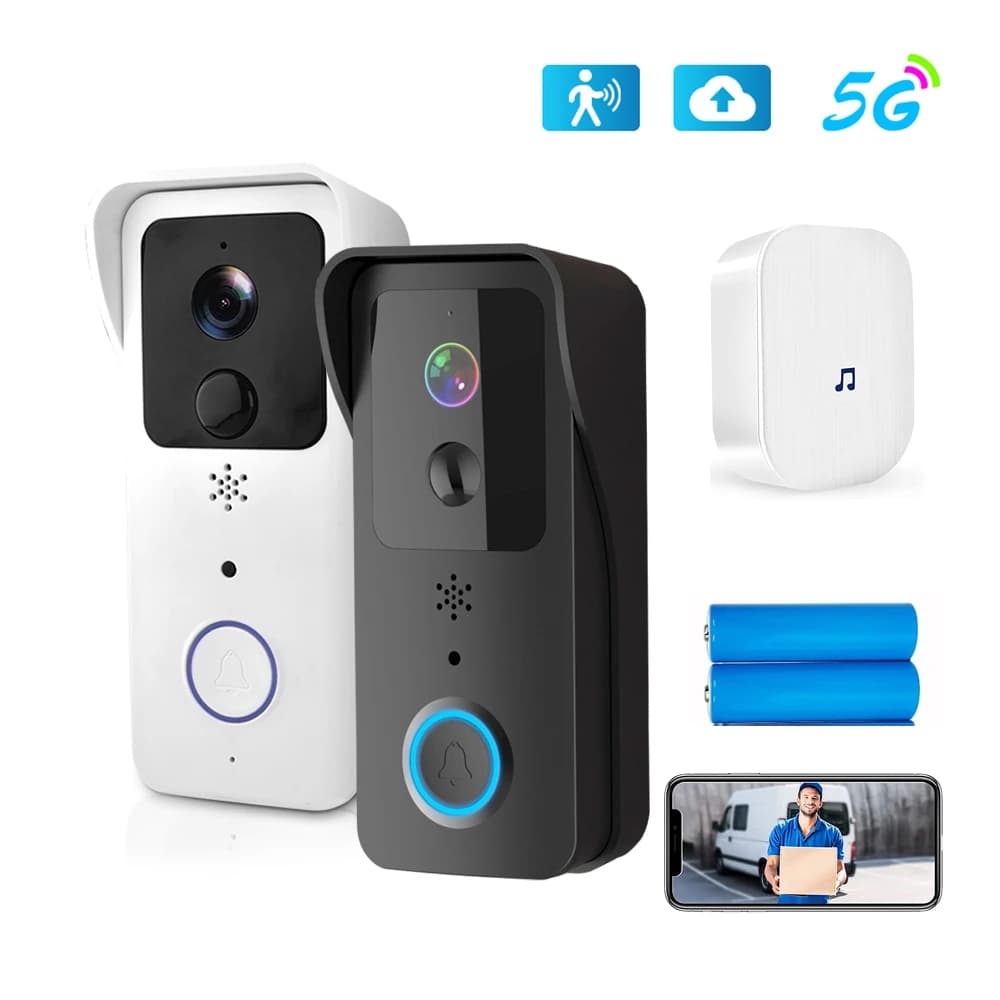 Video Türklingel 5G 2,4G WiFi 1080P Smart Outdoor Wireless Intercom Wasserdichte Drahtlose Kamera Hause Sicherheit Türklingel kamera