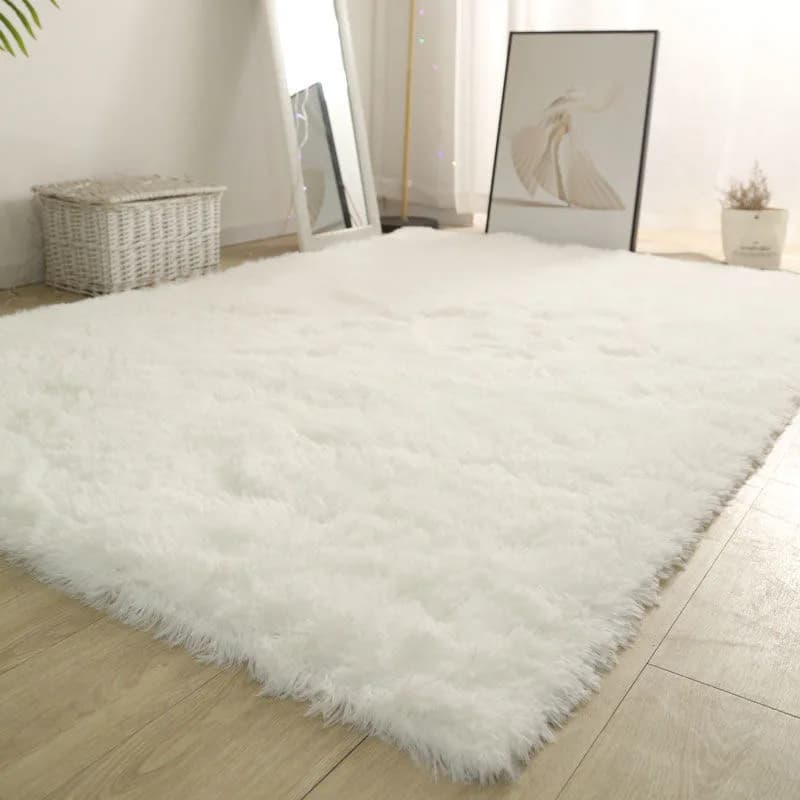 Weiß Flauschigen Halle Teppich Moderne Wohnzimmer Schlafzimmer Wohnkultur Große Matten Verdickt Nicht-Slip Mädchen Kinderzimmer rosa Pelzigen