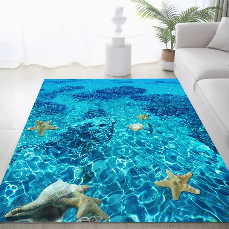VIKAMA Scenic Ocean Wohnzimmer Couchtisch Teppich Schlafzimmer Nachttisch Teppich Live Room Studio Tatami Bodenmatte Heimdekoration