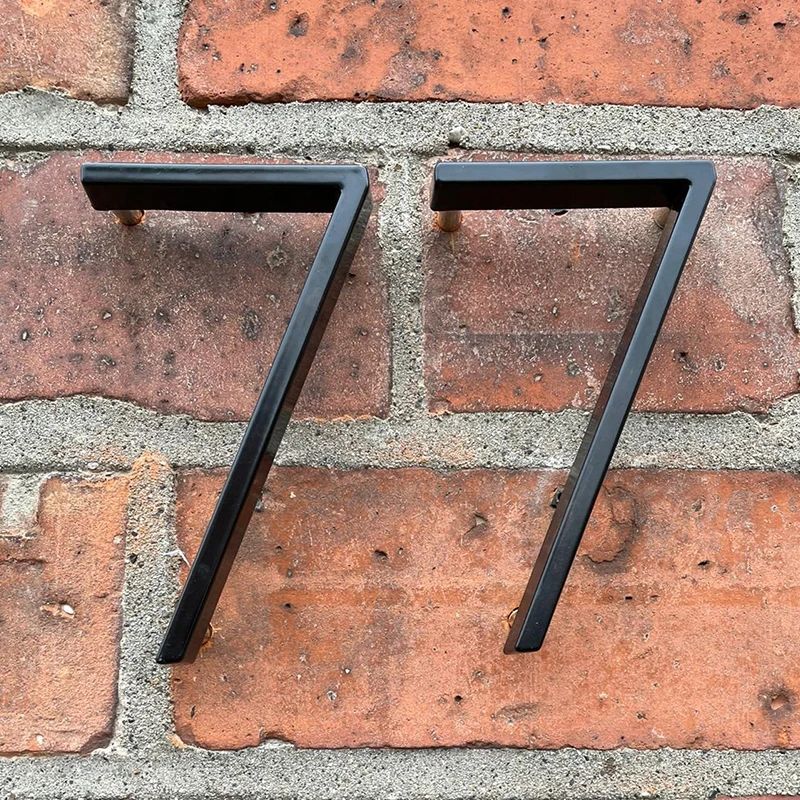 1 Stück 125 mm schwimmende Hausnummer für den Außenbereich, 12,7 cm, schwarze Zinklegierung, Buchstabe, Wohnungstür, Zahlen, Briefkasten,