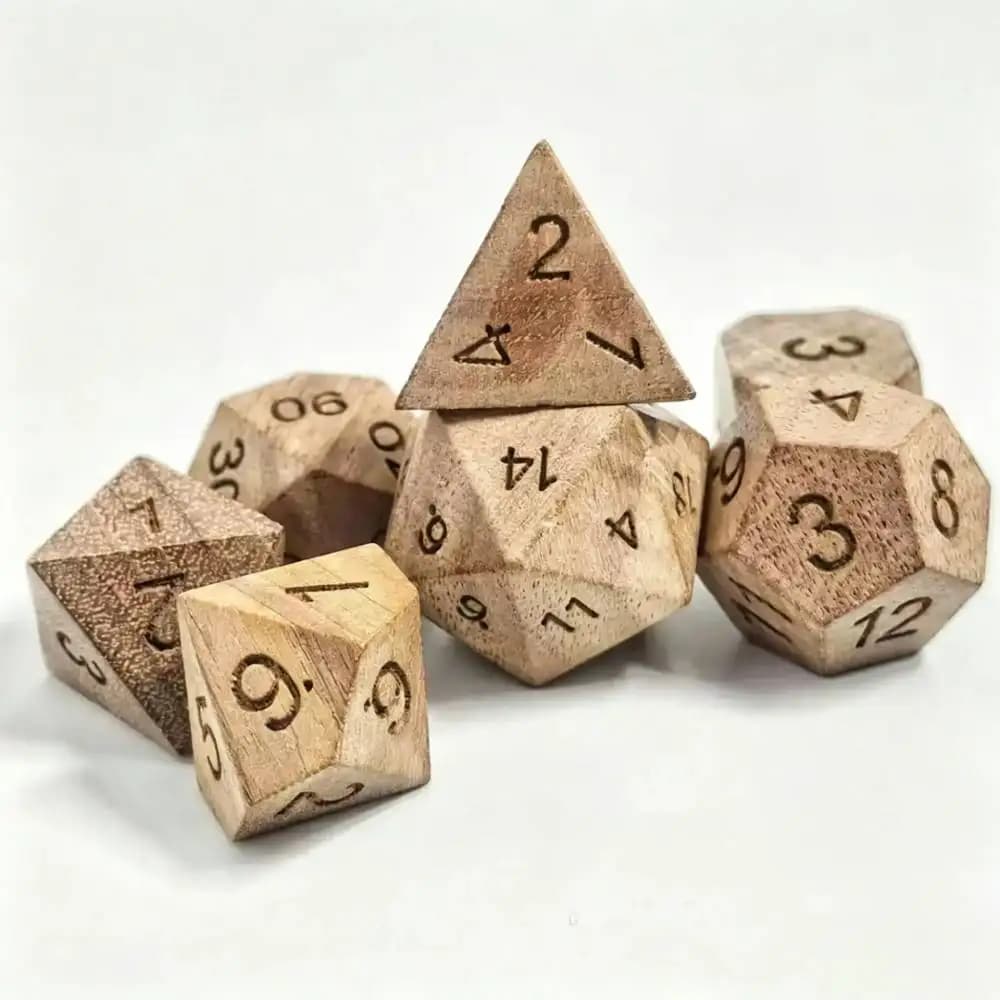 DND Holzwürfel für Brettspiele, Rollenspiel-Würfel für Dungeons & Dragons D&D Holzwürfel Holzwürfelset Polyedrische RPG-Würfel D6 D20