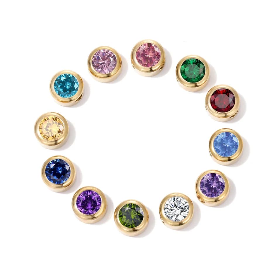 Edelstahl-Charm-Strass-Halsketten-Anhänger, modisch, 12 Farben, Geburtsstein, für Schmuckherstellung, Frauen, DIY-Zubehör