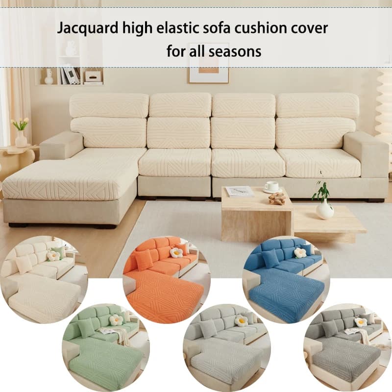 Jacquard-Sofa bezug mit geometrischem Muster, universell für alle Jahreszeiten, schmutz abweisend für Haustiere und einfache Installation