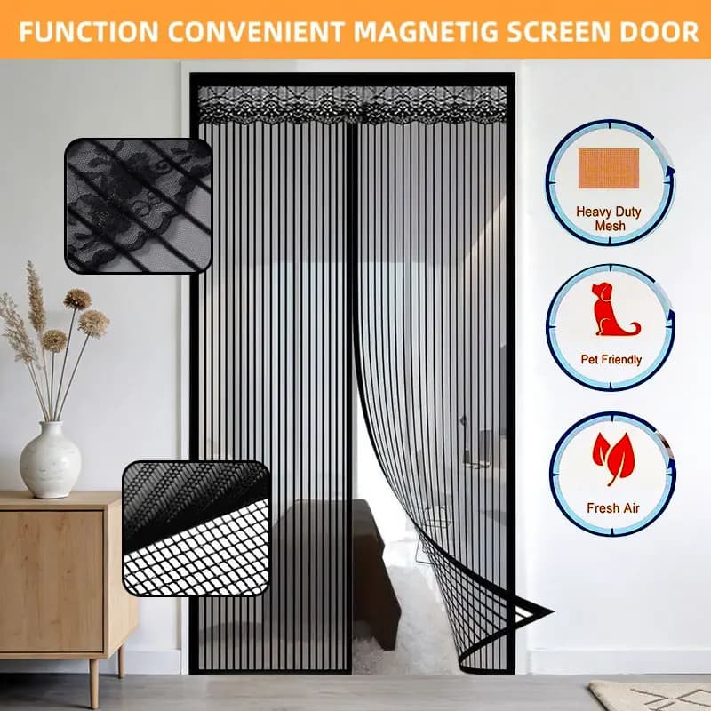 Sommerlicher mückensicherer magnetischer Netz-Türvorhang – universeller Bildschirm für Wohnzimmer und Schlafzimmer