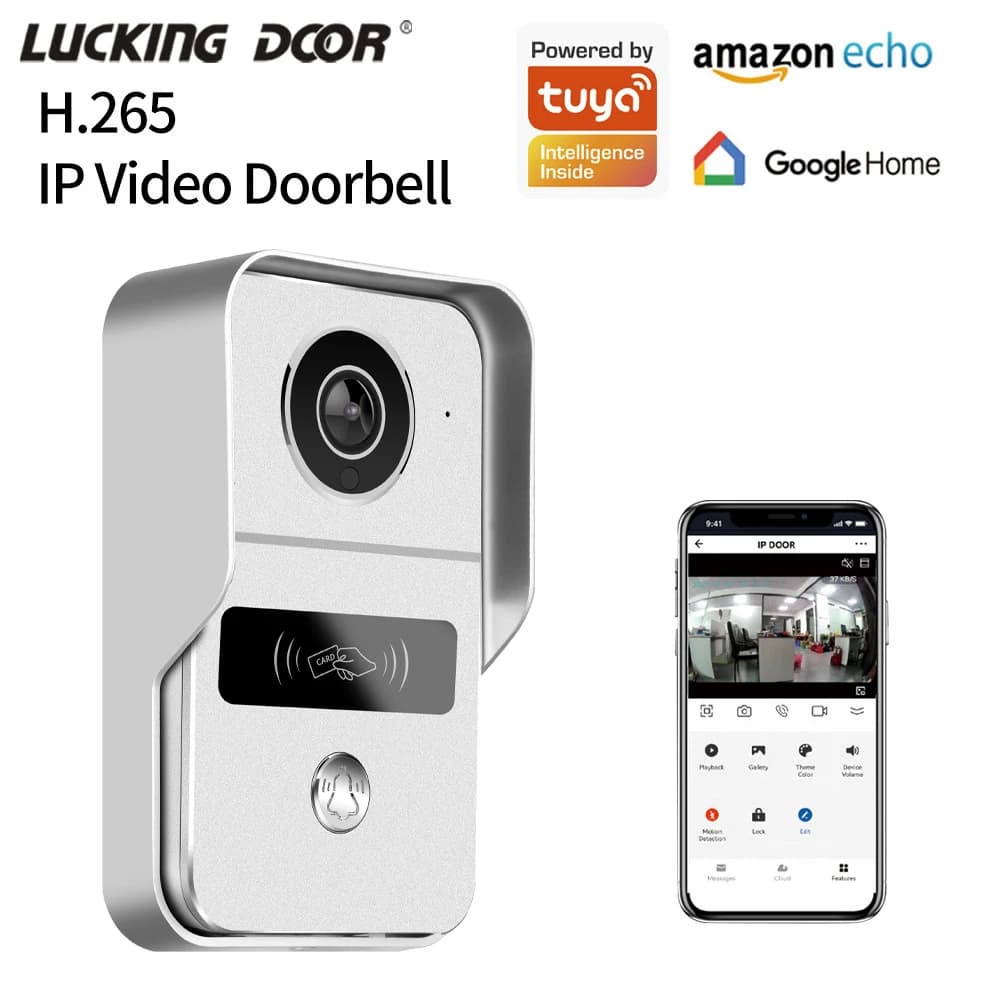 Tuya App 2,4G Wifi Drahtlose 1080P HD Video Türklingel Türsprechanlage Villa Intercom Remote Türschloss Entsperren modul 12V POE Verbindung