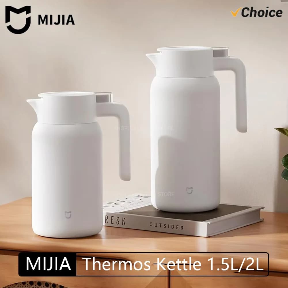 NEU Mijia Thermoskanne Vakuumisolierte Flasche für Heiß-/Kaltgetränke 1,5/2,0L 60oz Kaffeekanne Heißwasser-Tee-Spender