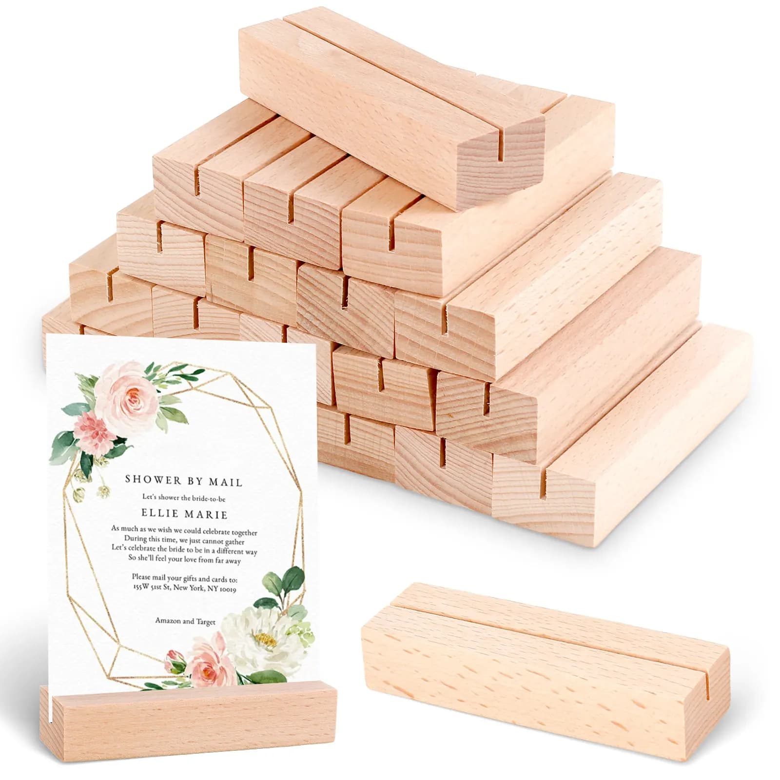 40/20pc Holz basis Esstisch Tisch karten halter Tisch nummer Ständer Fotoclip Ständer Menü regal Foto Memo Nummer Name Clip Basis