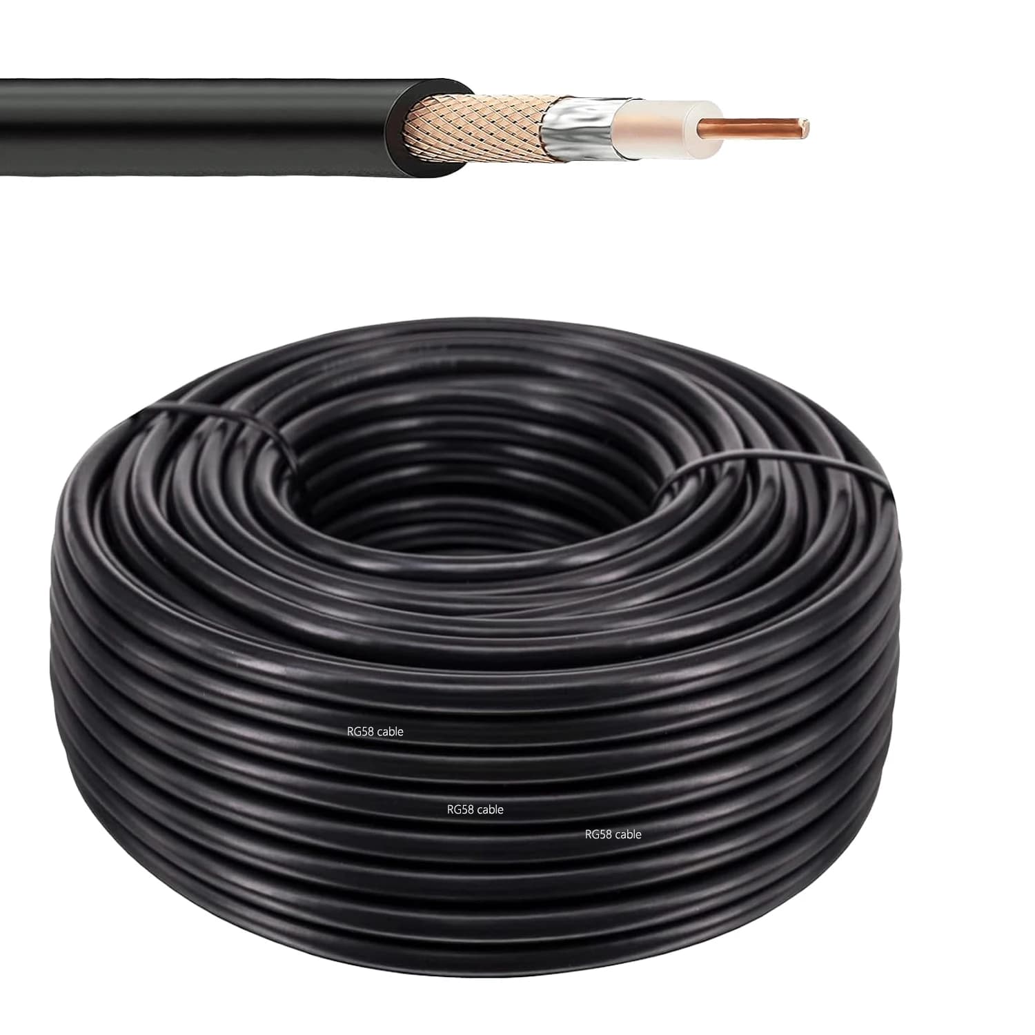 10m 20m 50m rg58 50-3 Koaxialkabel blankes Kupfer verlust arm 50 Ohm HF-Koaxialkabel Pigtail-HF-Kabelst ecker für sma bnc n uhf tnc