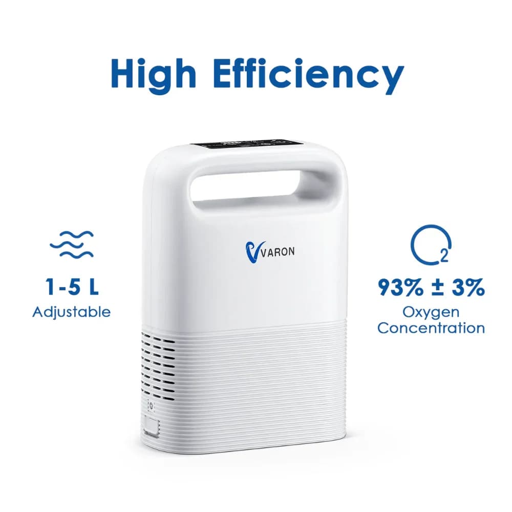 Varon NT-02 1–5 Liter verstellbarer 0-Sauerstoff-Maschinenreiniger Pulse Flow mit Batterie, AC/DC 110–220 V, für Reisen, Outdoor, Autogebrauch