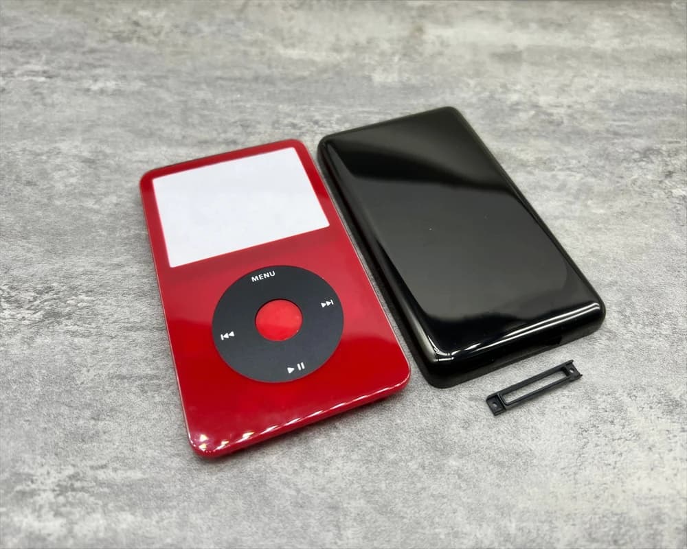 Rote vordere Frontplatte, hinteres Gehäuse, schwarzes Clickwheel, rote Mitteltaste für iPod 5. Generation, Video 30 GB, 60 GB, 80 GB