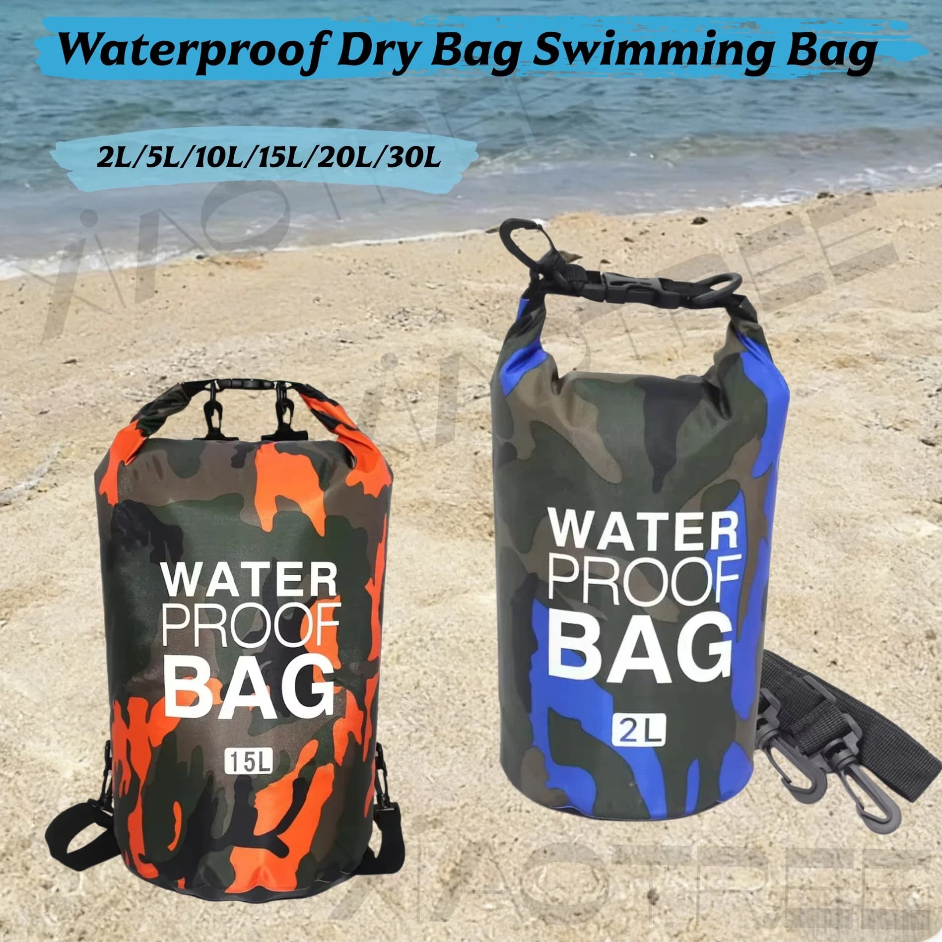 Schwimm-PVC-Packtasche, wasserdichter Rucksack für Damen und Herren, 2/5/10/15/20/30L, wasserdichte Schultertasche für Kajak, Rafting, Surfen,