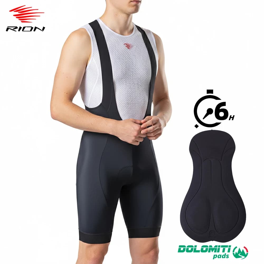 RION Männer Radfahren Trägerhose Fahrrad Strumpfhosen MTB Rennrad Strumpfhosen Dolomiti Pad 6H Mittlere Abstand Team Uniform Im Freien atmungsaktiv