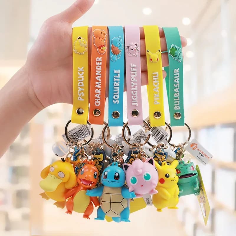 Pokemon Schlüsselanhänger Anime Niedliche Pikachu Figur Mode Schlüsselanhänger Schmuck Anhänger Autoschlüssel Zubehör Puppe Spielzeug
