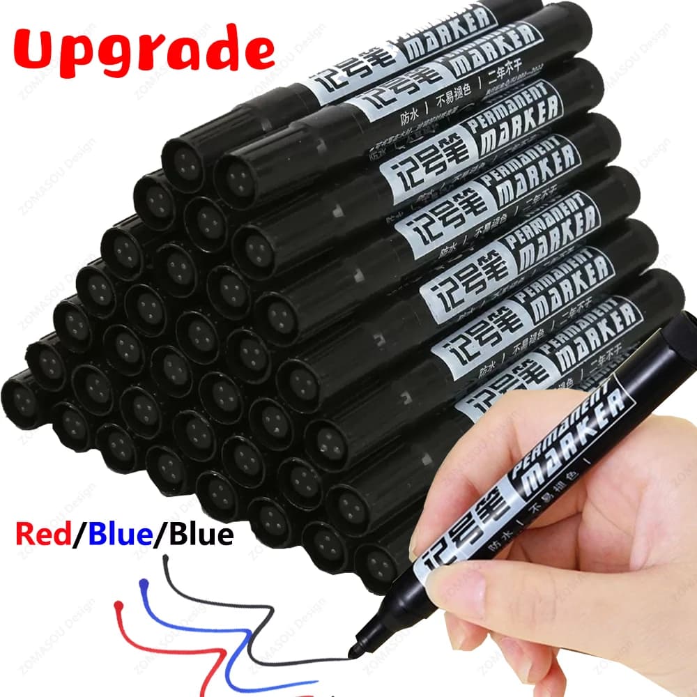 1–100 Stück wasserdichter Markierungsstift auf Ölbasis, schnell trocknend, schwarz, blau, rot, permanent, für Metall, Glas, Schreibwaren, Kunst,