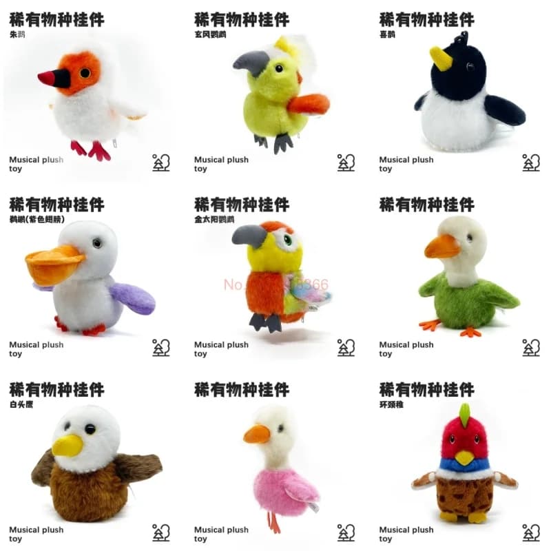 Heißer Musikalischer Plüsch-Papagei: Sprechender, singender elektronischer Mini-Vogel mit flauschigen Schwingflügeln – Taschenanhänger,