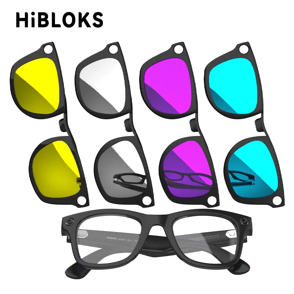 HIBLOKS Farbwechsel-Clip für Ray-Ban Meta Wayfarer & Gen 2 RW4012/RW4006 Standard Smart Glasses Lense 50-22 Clip mit mattem Rahmen
