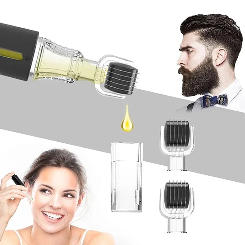 Neuer 105-poliger Derma-Roller, Titan-Roller, Derma-Augenbrauen-Bartpflege-Werkzeug, Bart-Roller für die Gesichtspflege, 0,2 mm, 0,25 mm, 0,3 mm