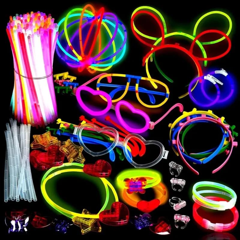 50/100-teiliges Leuchtstab-Set mit 17 Zubehörteilen, perfekt für DIY-Partyartikel für Konzerte, Halloween, Festivals und Veranstaltungen ‌   Teil