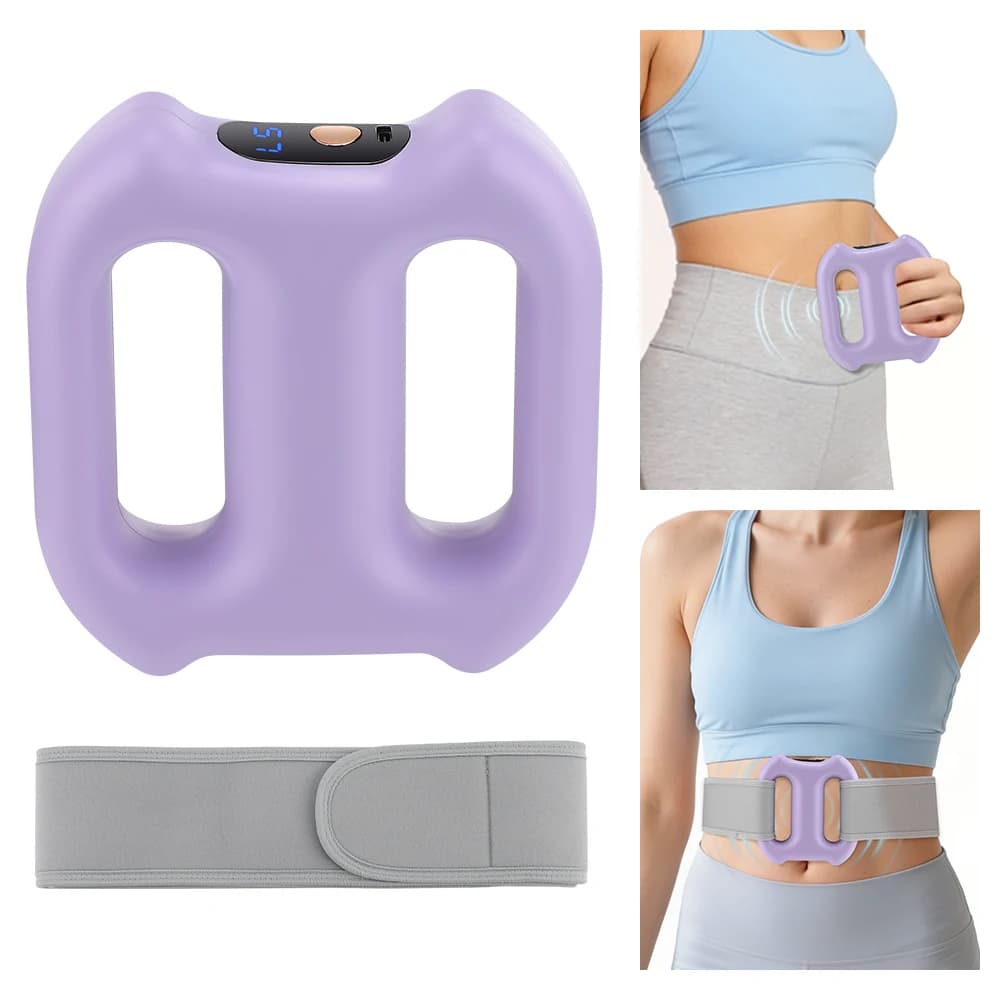 Tragbares Vibrations-Dual-Ring-Faszienmassagegerät mit Gürtel, Fettabbau, Körperschlankheit, Fettverbrennung, Muskelentlastung und Entspannung