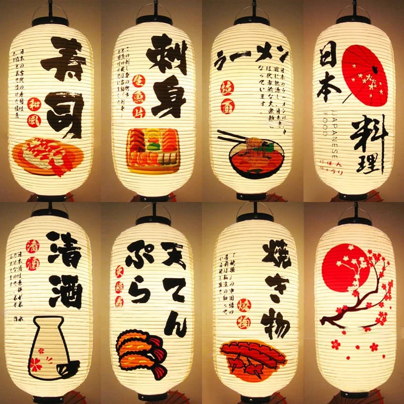 PVC Wasserdichte Laterne im japanischen Stil Koreanische Ramen Sashimi Izakaya Küche Shop Restaurant Pub Dekor Hängende Laterne im Freien