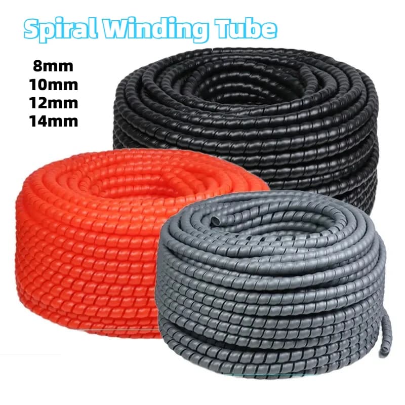 1~10m Spiralwickelrohr 8mm 10mm 12mm 14mm PP Kunststoff Flexibler Kabelschutz Schlauch Abdeckung Rohr Drahtschutz Leitungsorganisator