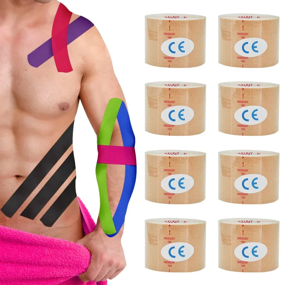 Sport Wasserdichte Kinesiologie Tape Aufkleber Athletische Bandage Muskel Erholung Schutz Umreifung Schmerzen Relief Tennis Gym
