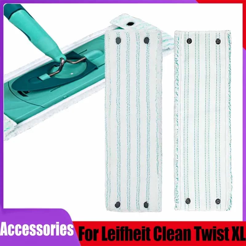 Ersetzen Sie den Mopp-Ersatzkopf für Leifheit Clean Twist XL MicroDuo Trocken- und Nassreinigungspad, Heim-Bodenreinigungszubehör, 48,5 x 14 cm