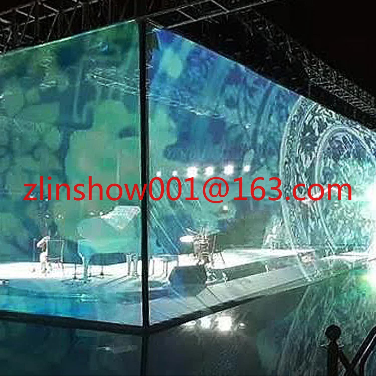 Tragbare holografische Mesh-Projektor-Leinwand, schwimmend, durchsichtig, Shop-Hologramm-Gaze, individuelle Größe