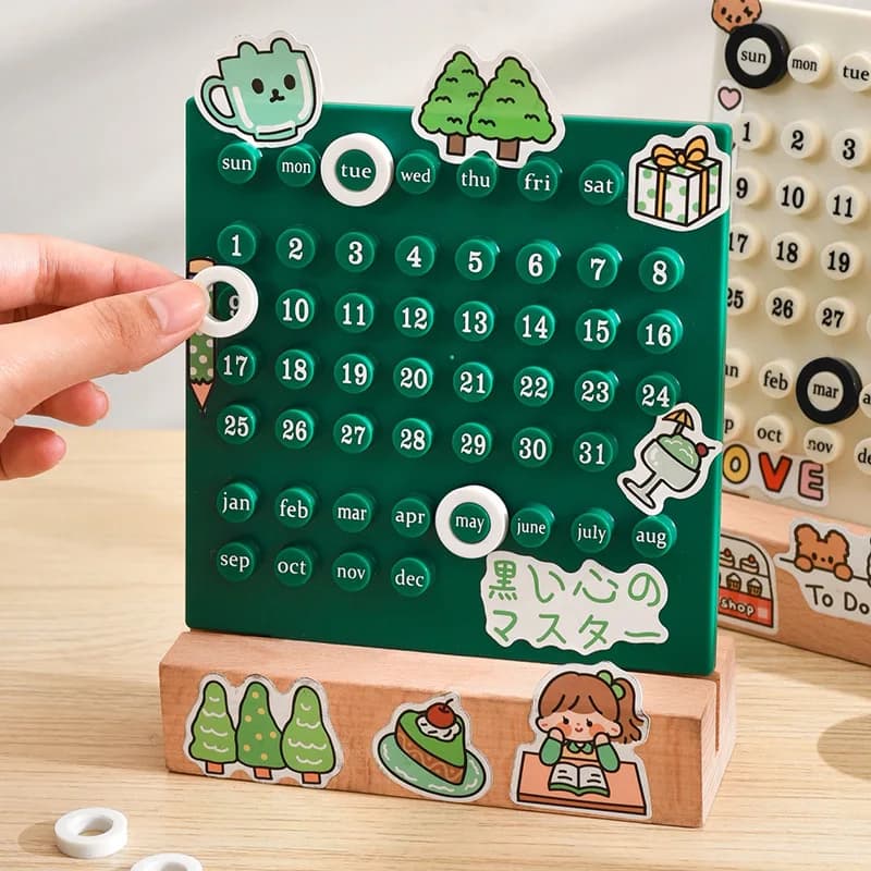 Ewiger Kalender Handbuch DIY Ring Tisch Kalender Tisch dekoration Acryl Kalender Countdown Erinnerungs platte