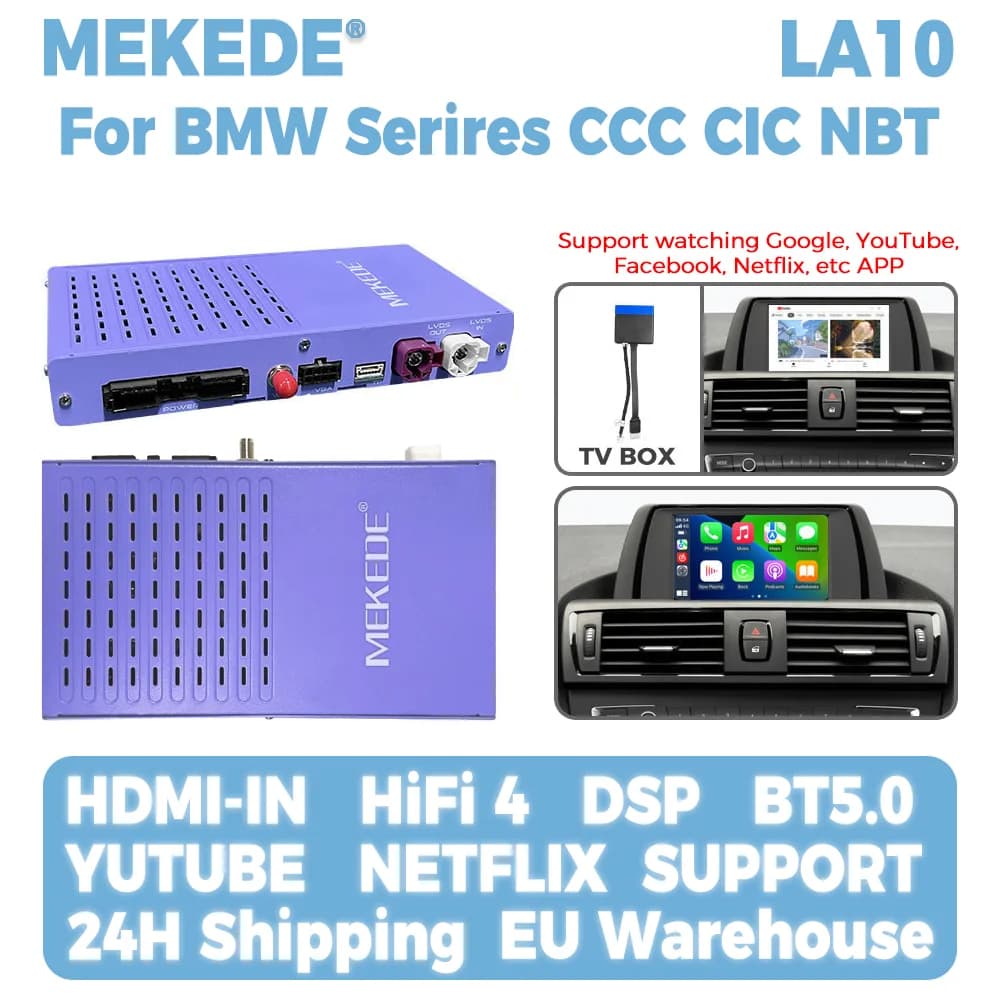MEKEDE Wireless CarPlay Android Auto Decoder Box für BMW CCC CIC NBT EVO System 1 2 3 4 5 Serie X1 X3 X4 X5 F20 F21 F30 F31 F34 F10 F48 F25 F26 F15