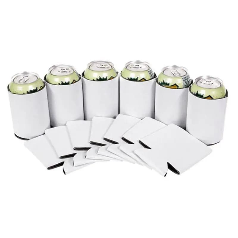 ABJI-40PCS Neopren Bierdosenkühler Getränkebecher Flaschenhülle Isolator Schutzhülle Neu Weiß