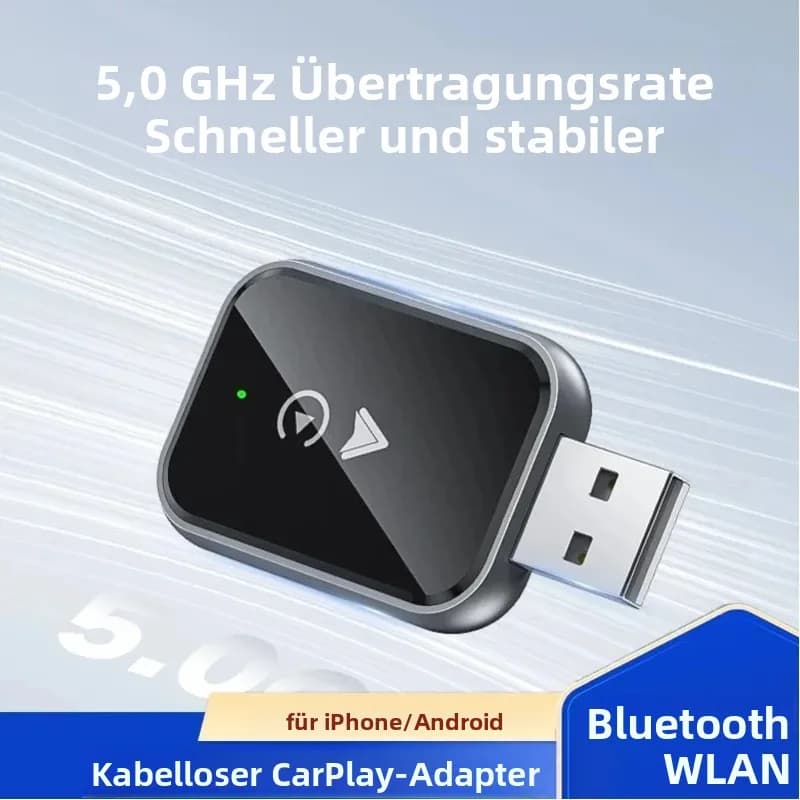 NUOYING Kabelloser CarPlay & Android Auto Dongle, 2026 Upgrade, 5G WLAN BT5.2, schnell stabile Verbindung