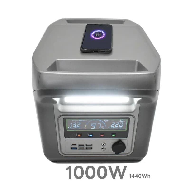 1000W Tragbare Powerstation mit 220V AC-Ausgang, Große Kapazität 1000Wh, für Live-Streaming, Camping, Verkauf und Notfälle