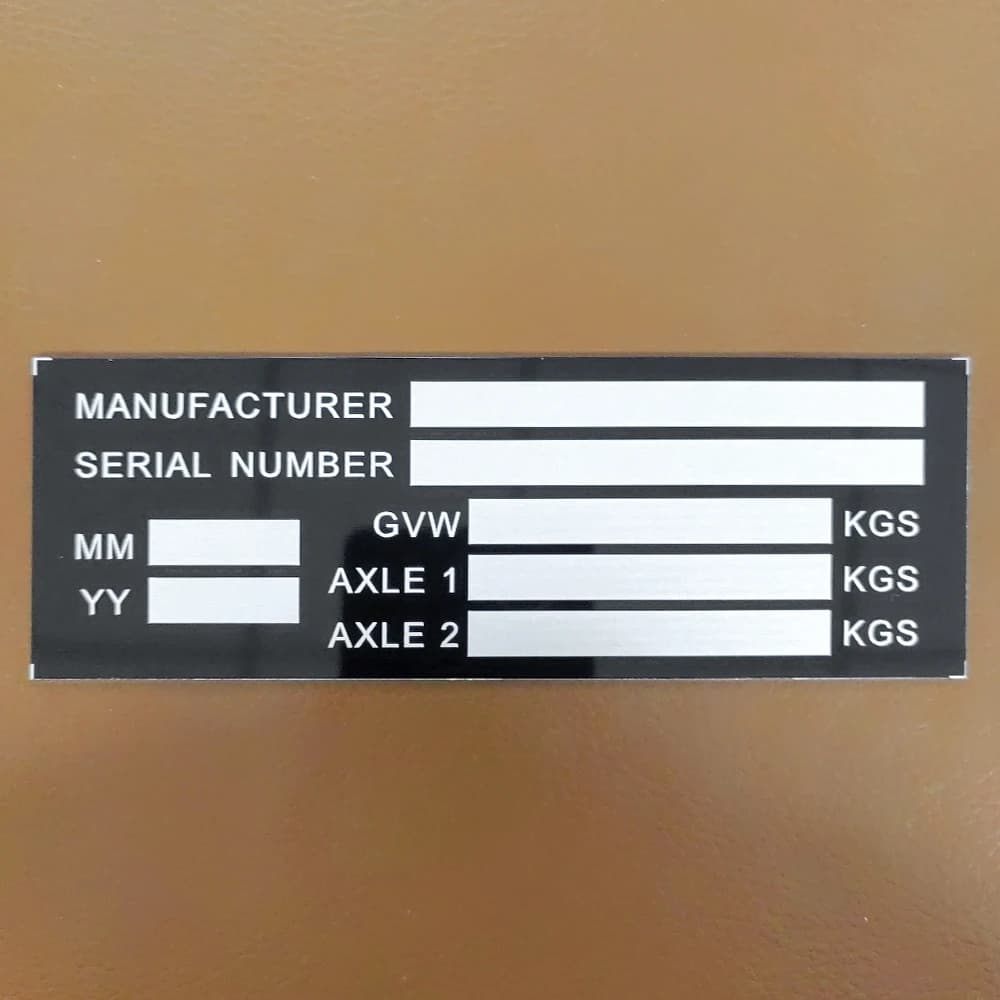 Leere oder gravierte Aluminium Fahrzeug ID Tag Anhänger Hantel scheibe Smart Car Box Boot Fahrrad Vin Chassic RV Wohnmobil Teile