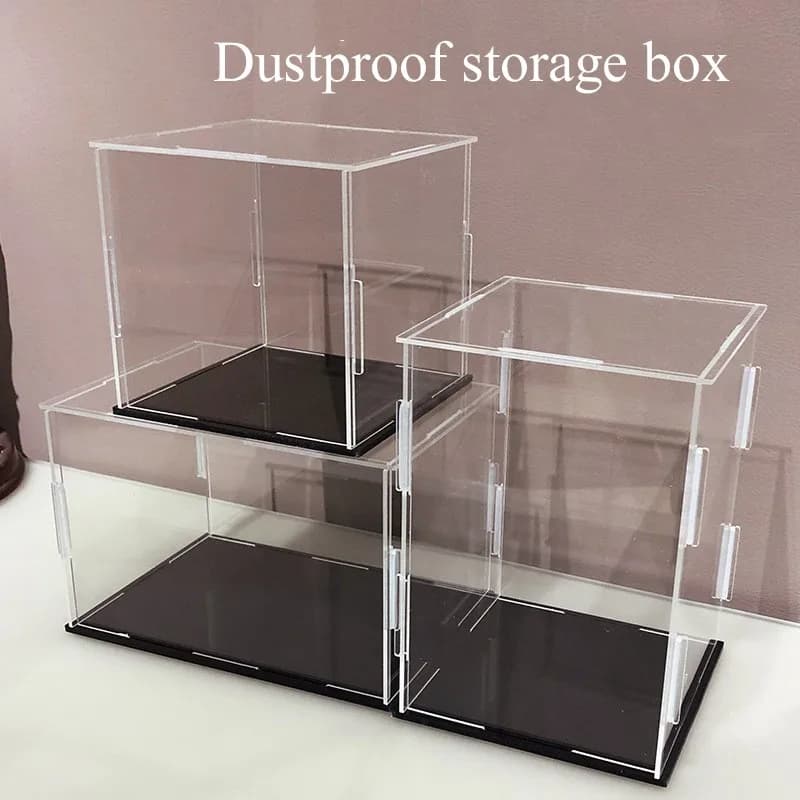 Hochtransparente Acryl-Displaybox, staubdicht, zusammengebaute transparente Acrylboxen zum Schutz von Actionfiguren, Schränken, Heimaufbewahrung