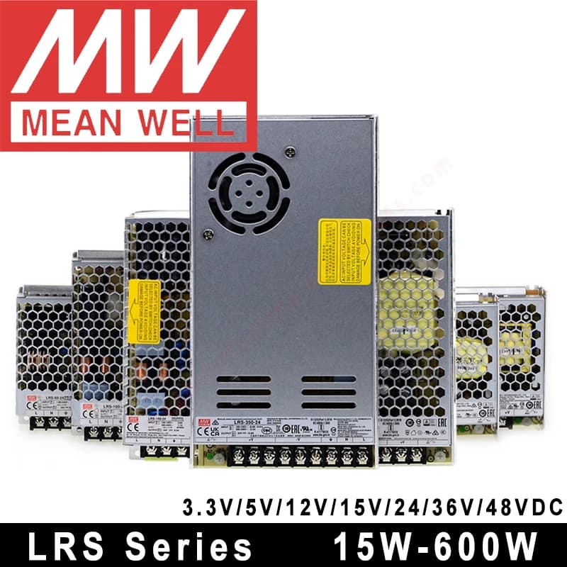 Mean Well AC zu DC SMPS Meanwell 5V 12V 15V 24V 36V 48V LRS-50/75/100/150/200/350/450/600 LED-Schaltnetzteil