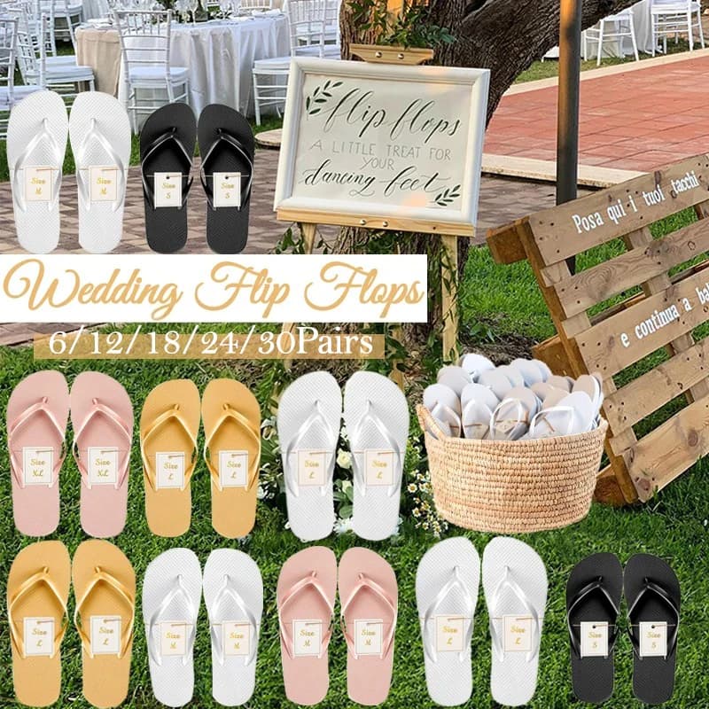6-30 Paar Hochzeits-Flip-Flops im Großpack für Gäste, Hochzeits-Slipper, Sandalen für Damen und Herren, Hochzeitsgeschenke für Gäste,