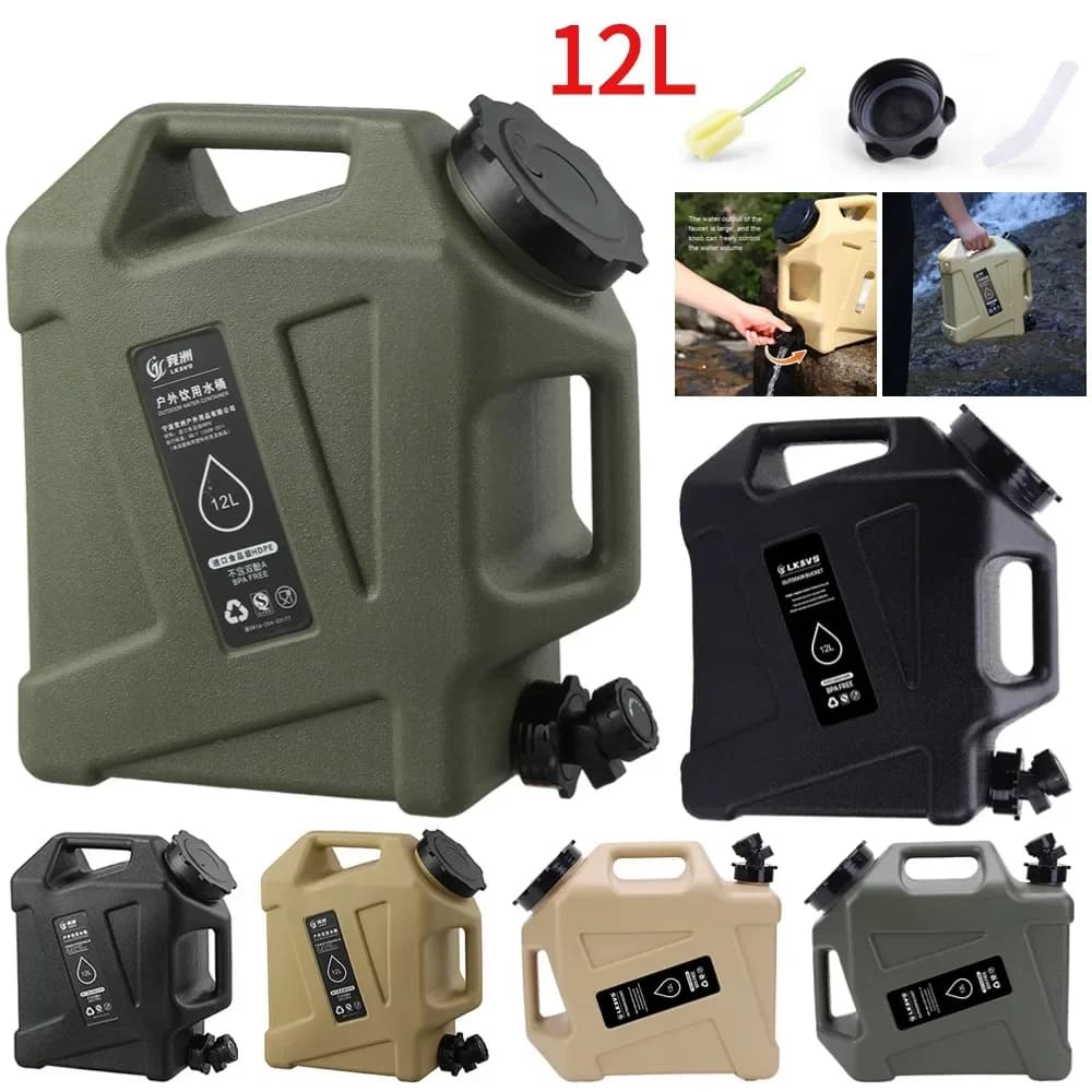 12L Camping Wasserbehälter Tank Große Kapazität Wasserspeicher Träger Barrel Tragbares Fahrzeug Auto Wassereimer mit Wasserhahn Professi