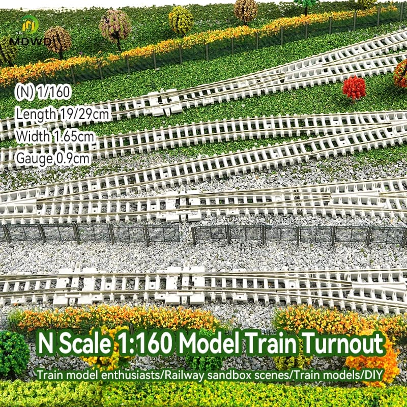 N Scale 1/160 Track Model Bare Track Switches Set WL/WR Zugzubehör Junge Spielzeug Geschenk