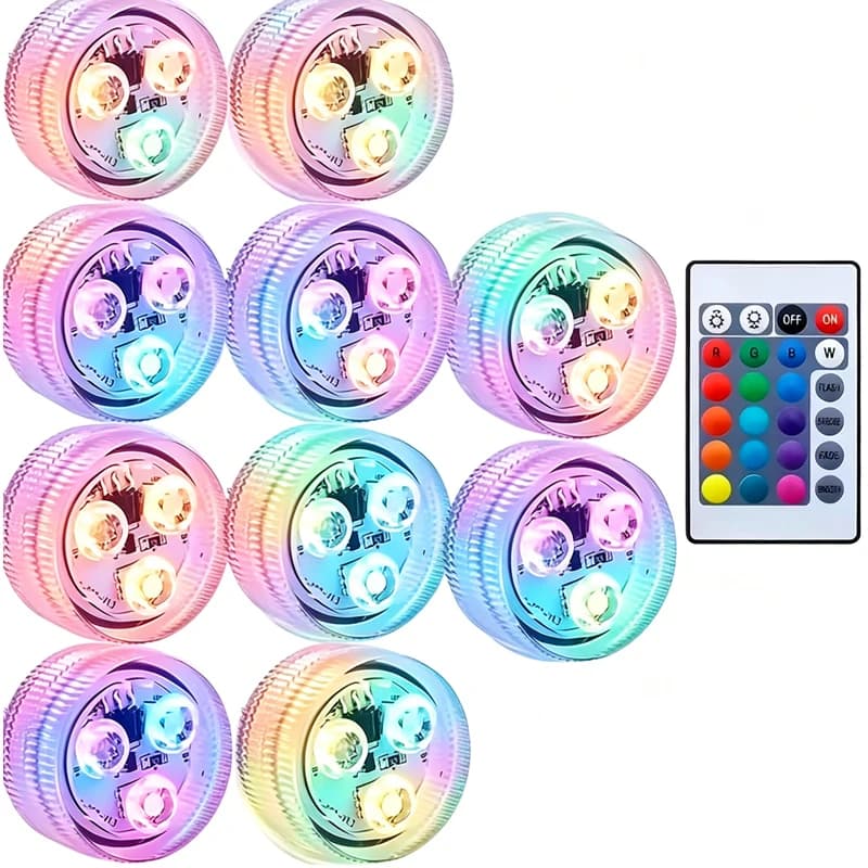 3 LEDs RGB LED Unterwasserleuchte, batteriebetrieben, für Garten, Schwimmbad, Hochzeiten, Partys, Vasen und Schalen