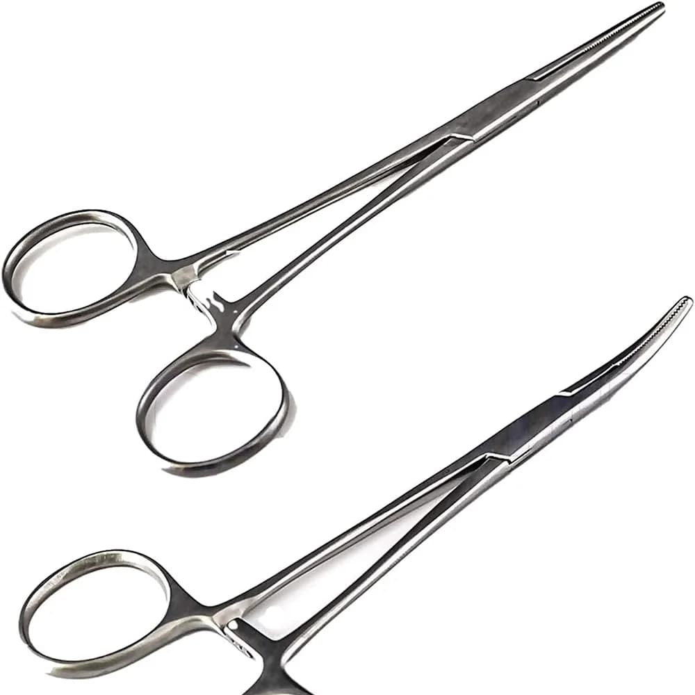 1-2Pcs Angeln Zangen Haken Extractor Gebogen Gerade Fisch Control Aushaken Ausrüstung Entferner Gebogene Spitze Slicer chirurgische Clips