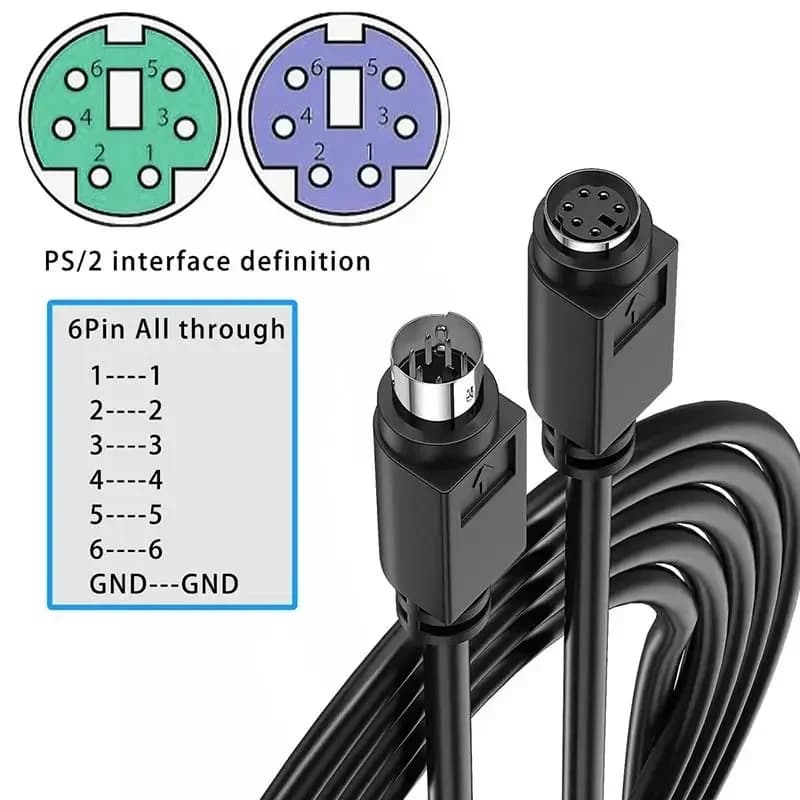 MD 6-poliges Verlängerungskabel aus reinem Kupfer, PS/2-Tastatur auf Rundkopf, Stecker auf Stecker auf Buchse, Tastatur- und