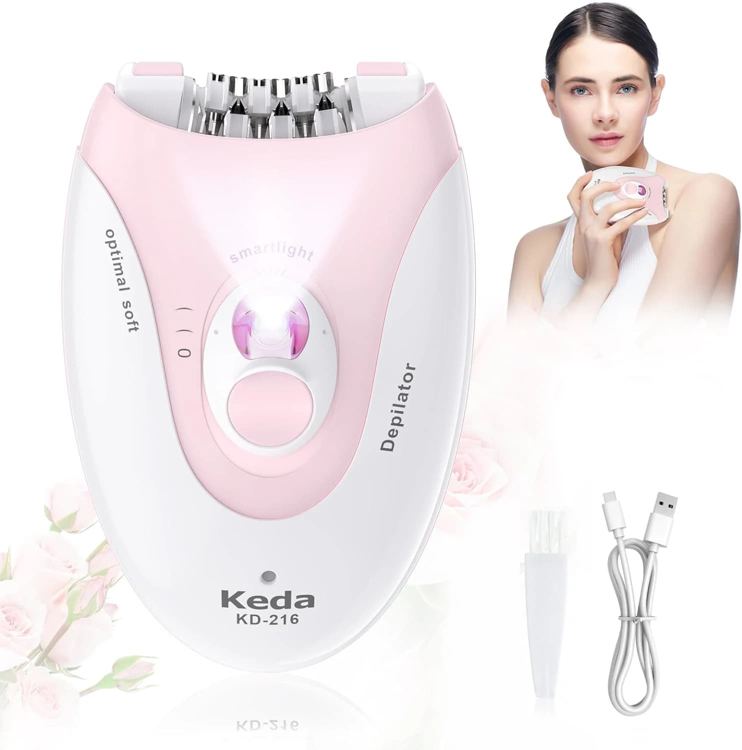 Keda Wiederaufladbare Frauen Epilierer Gesichts Haarentferner Bikini Trimmer Körper Dame Rasierer Bein Elektrische Rasierer Scham Unterarm Arm