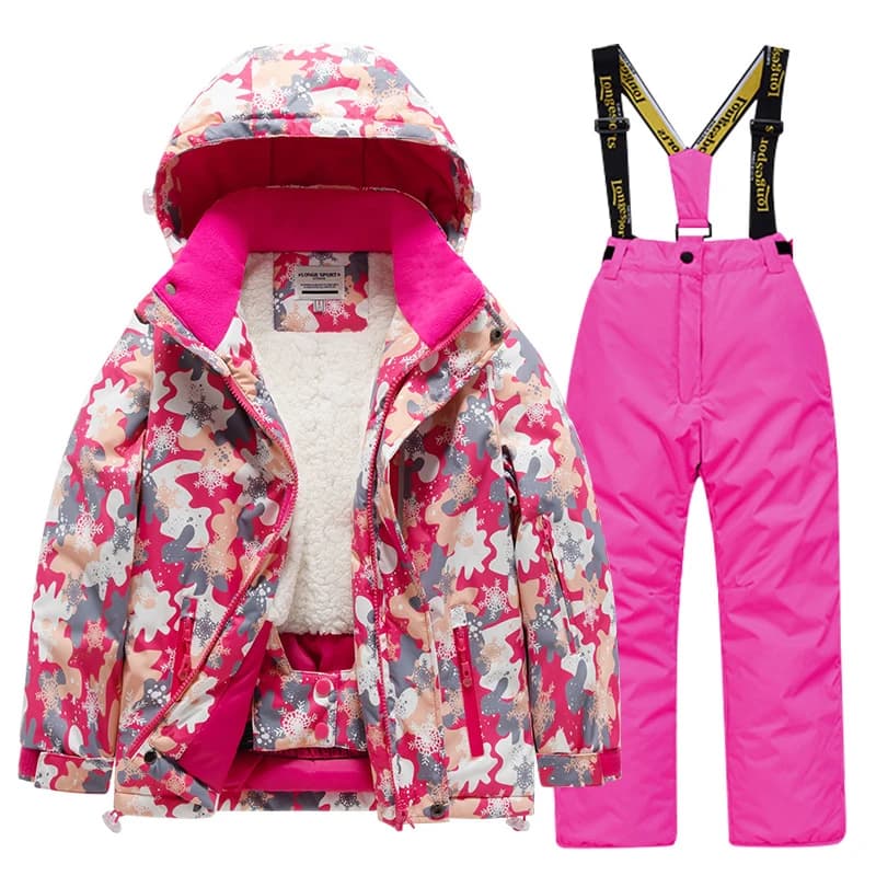 Kinder-Skianzug-Set für Jungen und Mädchen, Eltern-Kind-Stil, mittelgroße und kleine professionelle Ski-Ausrüstung für Kinder
