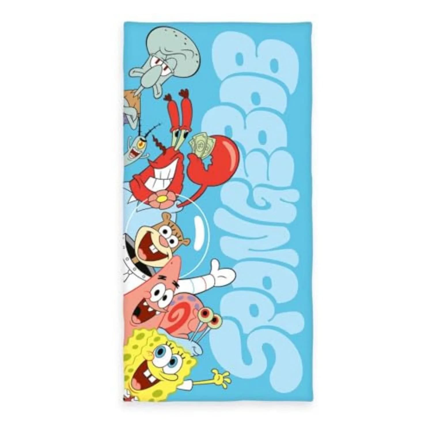 Herding SpongeBob Schwammkopf-Badetuch, ca. 140 x 180 cm, tragbare Mikrofaser-Strandstuhlhussen