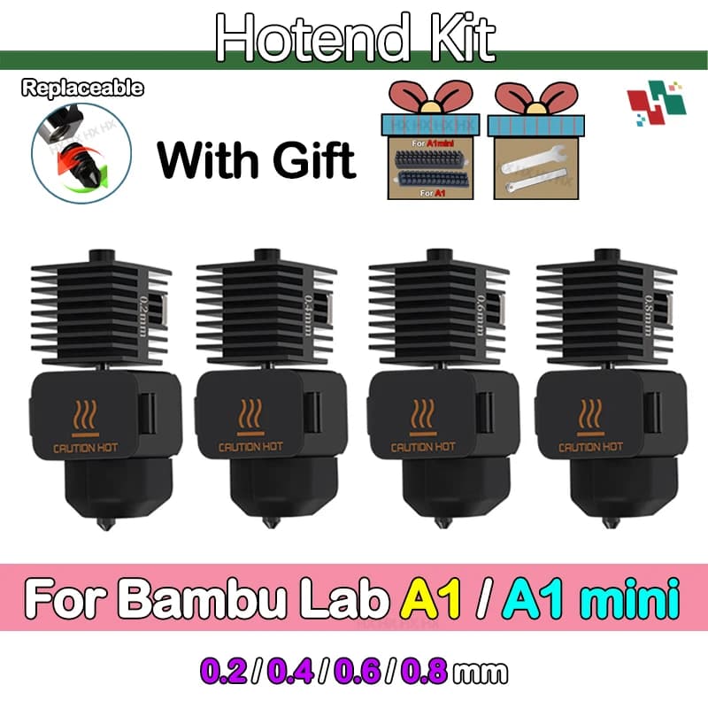 Upgrade 2,0 Hotend Für Bambu Lab A1 Düse Bambu Lab A1 Mini Düse Kit Messing Gehärtete Stahl Düse Für Bambulab A1 V2 Hotend