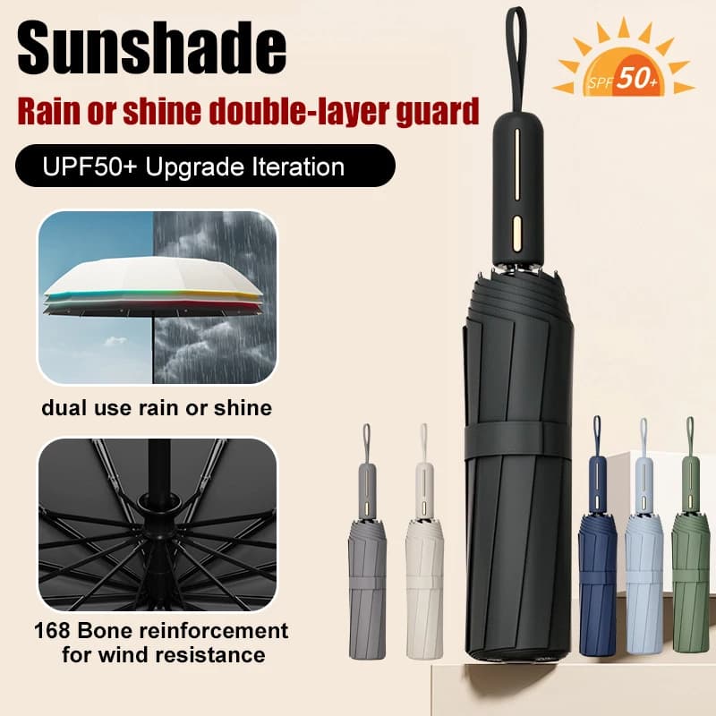 Regen und Glanz Dualpurpose Dreifach schirm High color Sonnenschutz verstärkt Klapp schirm