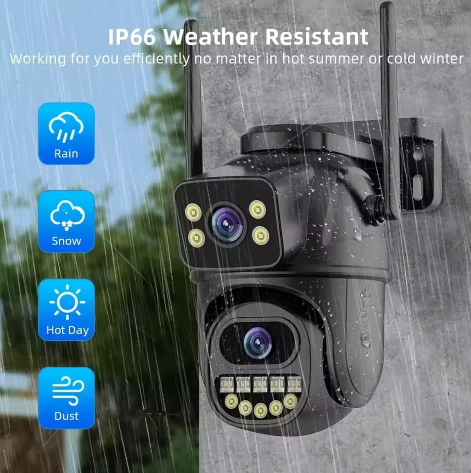 4K 8MP WiFi-Überwachungskamera, AI Human Detect, Dual-Objektiv, 4-facher Digitalzoom, Outdoor-Sicherheits-PTZ-IP-Kameras